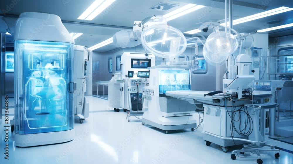 Modern medical equipment in a clean lab environment, Modern medical equipment in a clean lab environment,