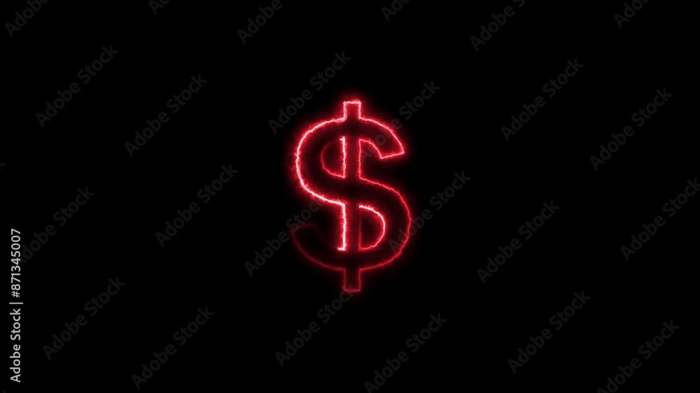 Dollar sing animation . red color glowing neon Dollar text animation. Dollar sing animation . red color glowing neon Dollar text animation.