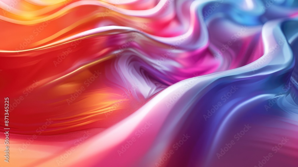 Obraz premium a twisted colorful shiny gradient wave