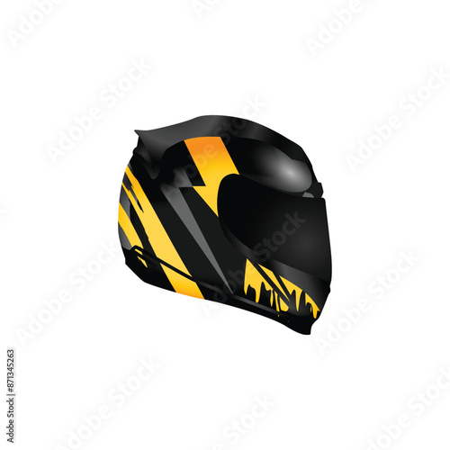 Motorcycle helmet race safety realistic graphic vector