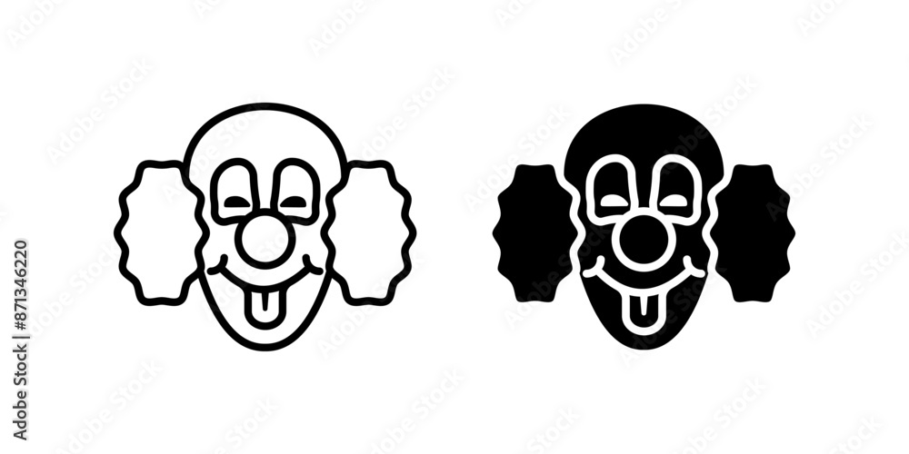 Fototapeta premium Clown icon set. for mobile concept and web design. vector illustration on white background