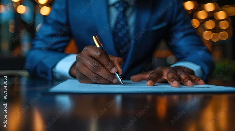 Close-Up of a Man Signing a Document Close-Up of a Man Signing a Document