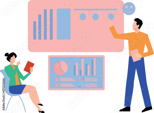 A boy and a girl are working.
