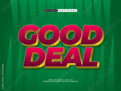 good deal editable text effect in discount and sale text style