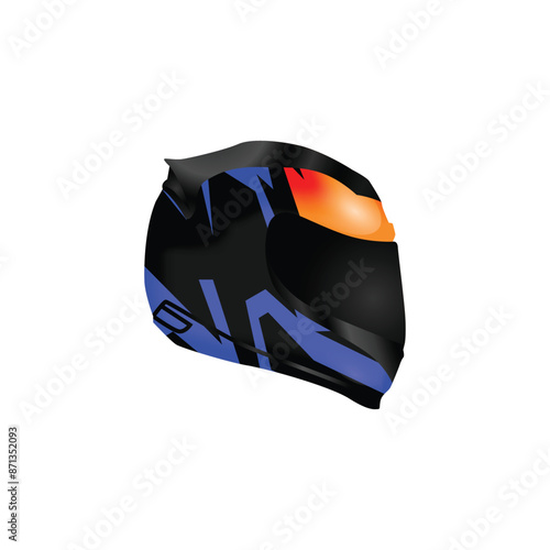 Motorcycle helmet race safety realistic graphic design