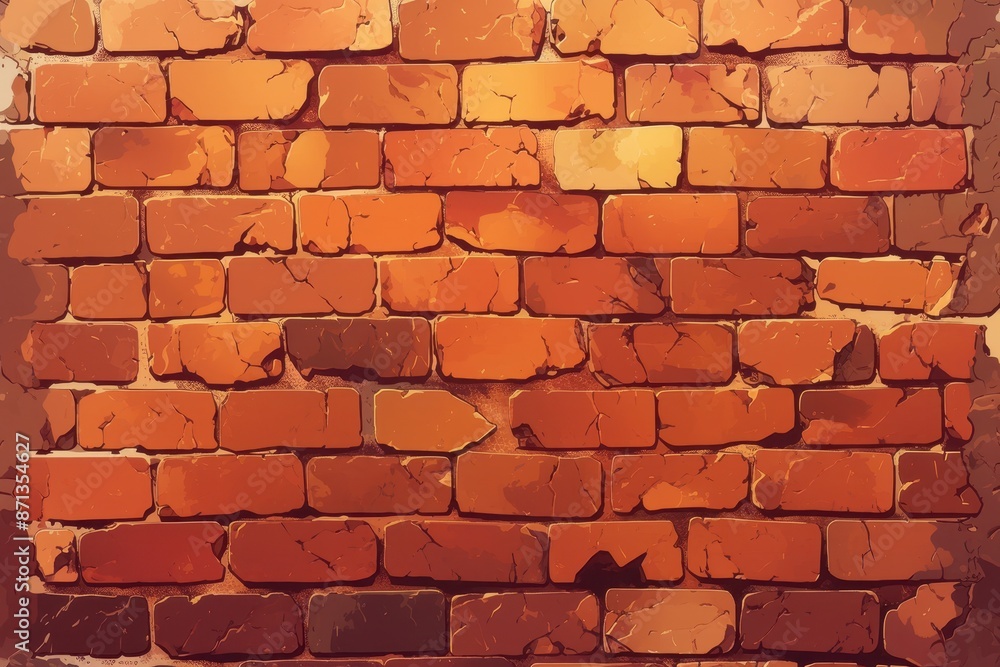 Obraz premium Vintage Brick Wall Illustration