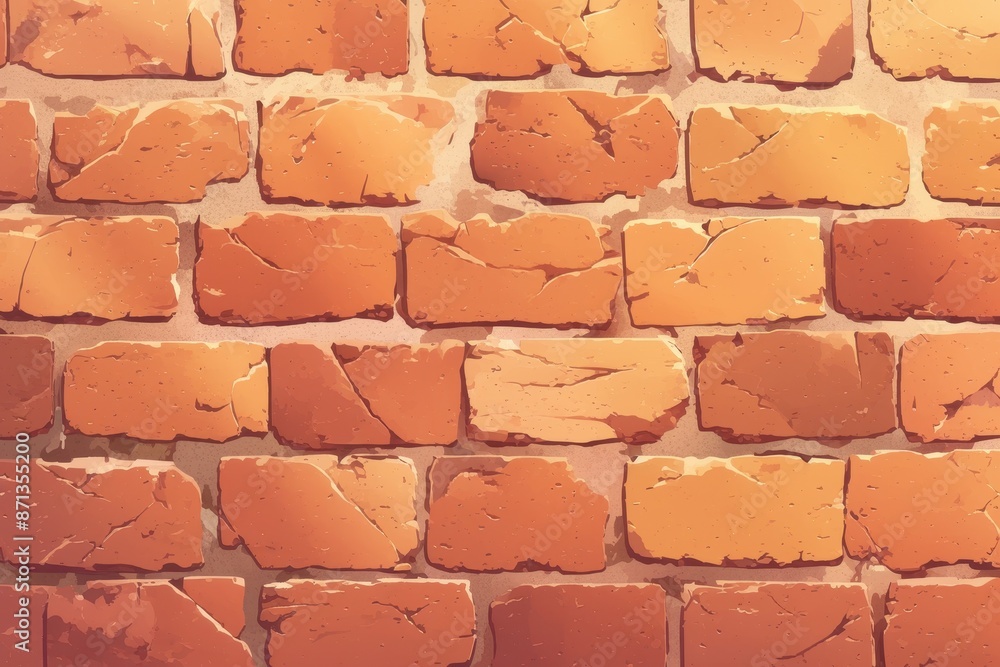 Obraz premium Brick Wall with Cracked Mortar