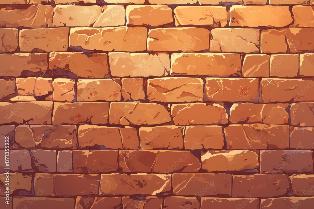 Obraz premium Orange Brick Wall Illustration