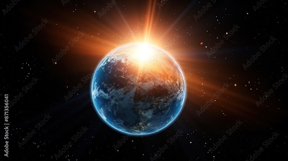 Obraz premium earth and sun