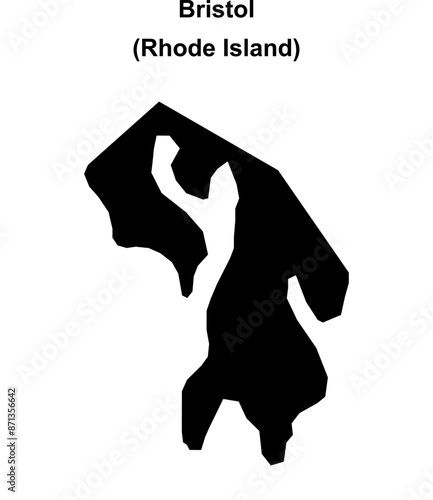 Bristol County (Rhode Island) blank outline map