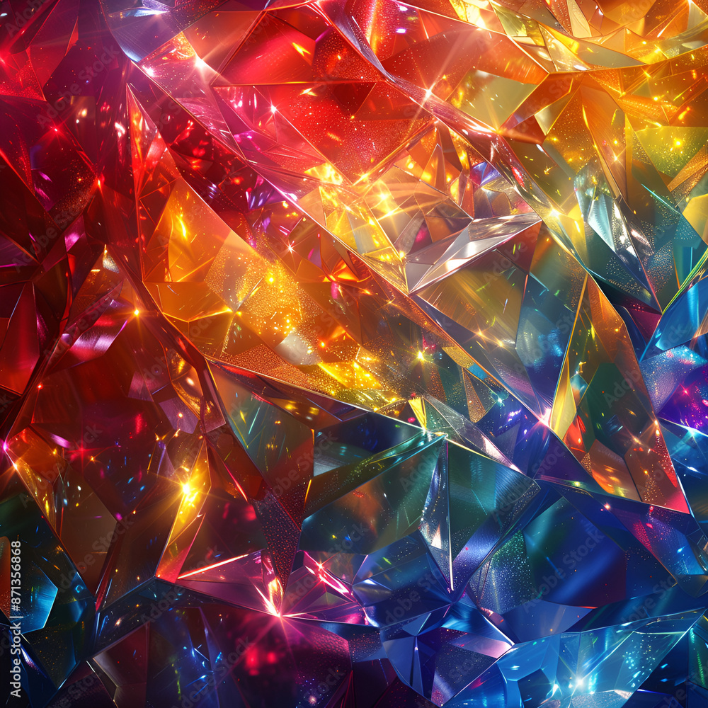Macro Photograph of a Prism Refracting Light, Creating a Mesmerizing Holographic Texture with Vibrant Colors Macro Photograph of a Prism Refracting Light, Creating a Mesmerizing Holographic Texture with Vibrant Colors