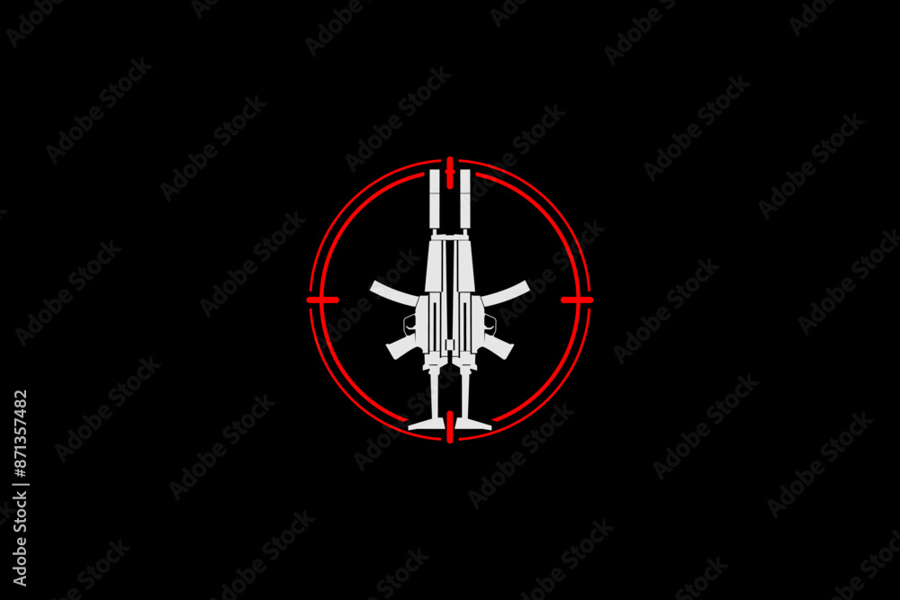 assault rifles with target crosshair vector template' assault rifles with target crosshair vector template'