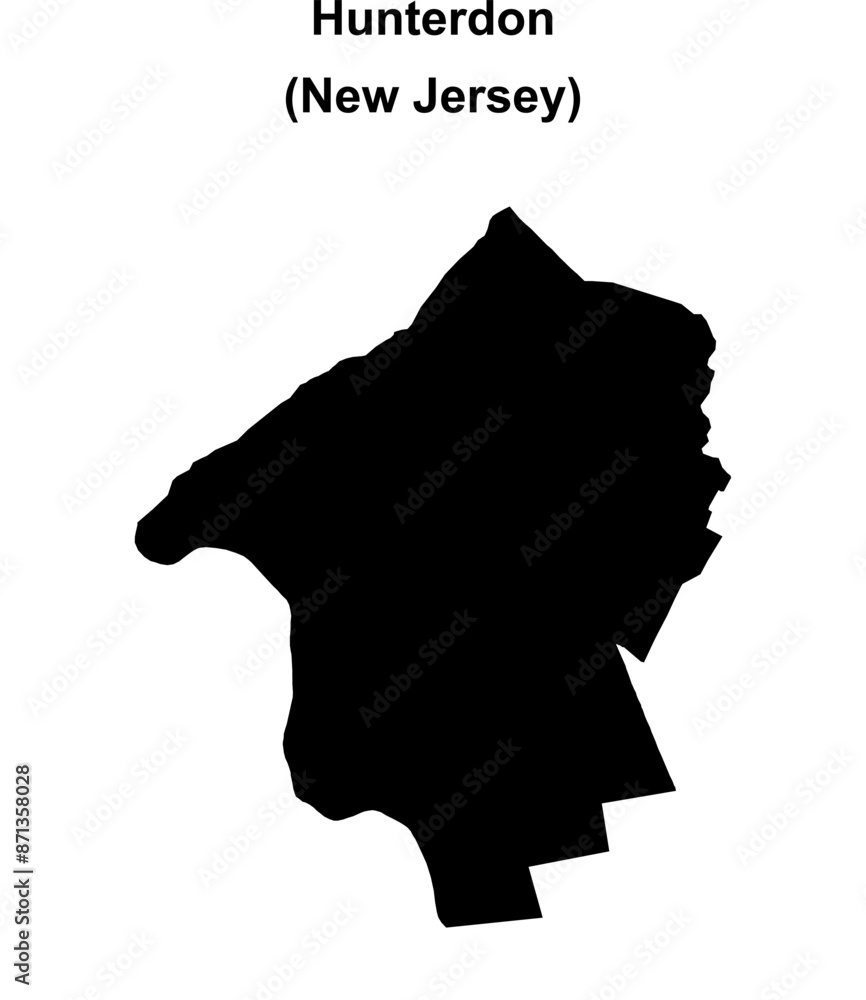Hunterdon County (New Jersey) blank outline map Hunterdon County (New Jersey) blank outline map