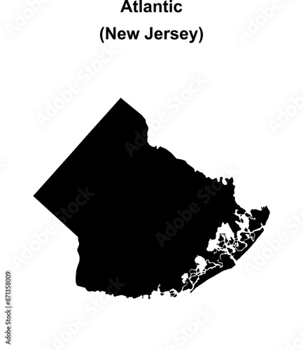 Atlantic County (New Jersey) blank outline map