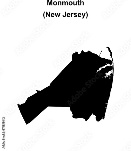 Monmouth County (New Jersey) blank outline map
