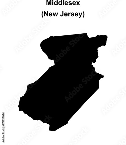 Middlesex County (New Jersey) blank outline map