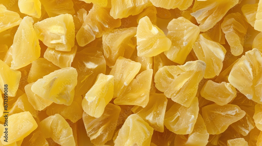 Close-Up of Dried Pineapple Chunks. dried Pineapple texture. Close-Up of Dried Pineapple Chunks. dried Pineapple texture.