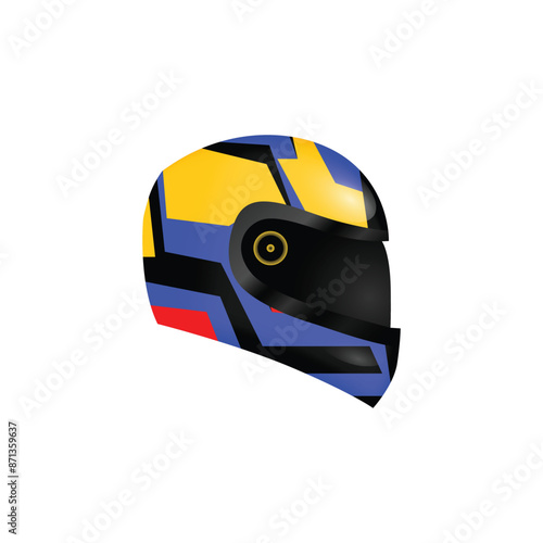 Sport racing motorcycle helmet graphic concept object