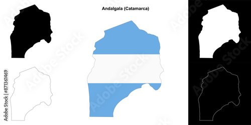 Andalgala department (Catamarca) outline map set