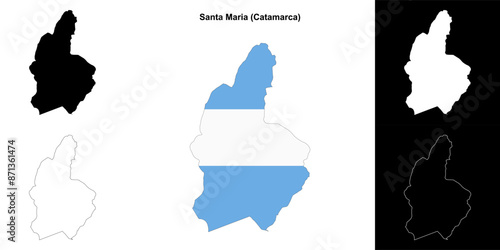 Santa Maria department (Catamarca) outline map set