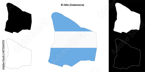 El Alto department (Catamarca) outline map set