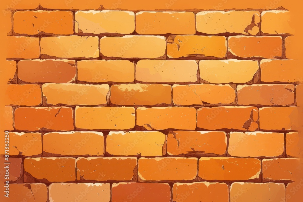 Orange Brick Wall Background