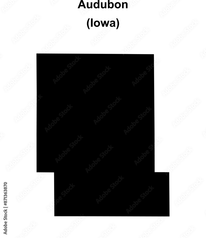 Audubon County (Iowa) blank outline map Audubon County (Iowa) blank outline map