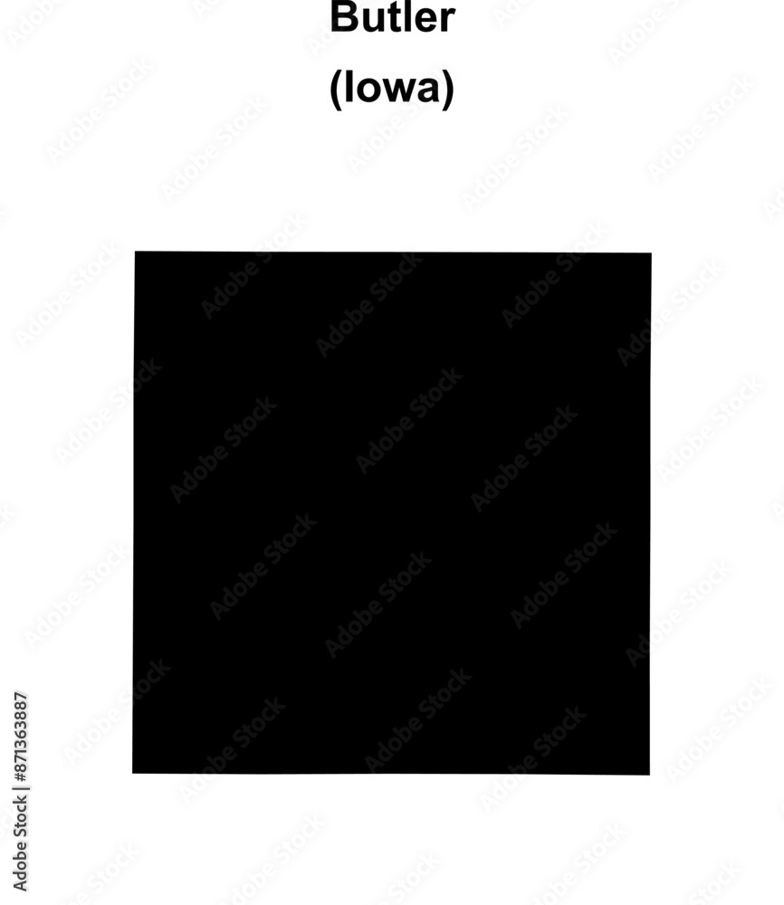Butler County (Iowa) blank outline map Butler County (Iowa) blank outline map