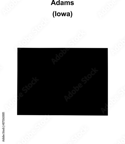 Adams County (Iowa) blank outline map