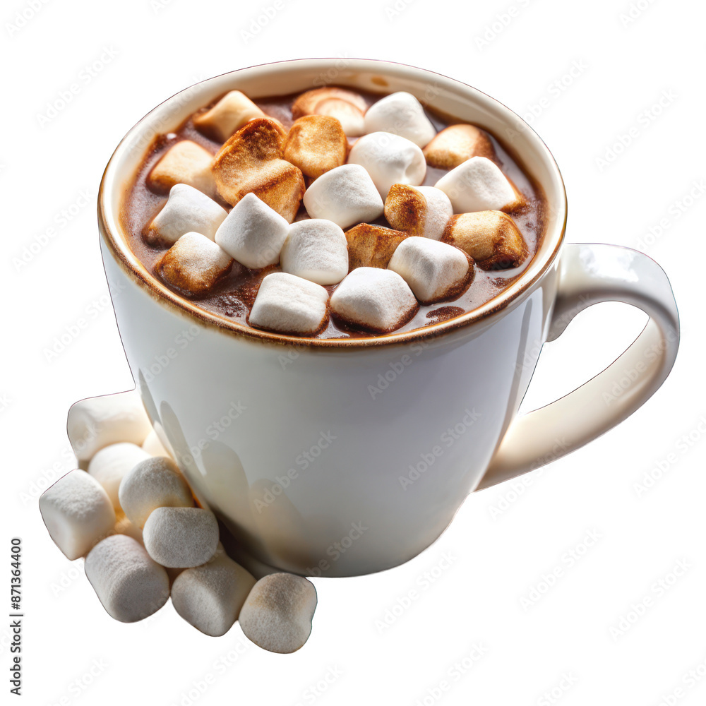 Hot Chocolate with Marshmallows isolated on transparent background Hot Chocolate with Marshmallows isolated on transparent background