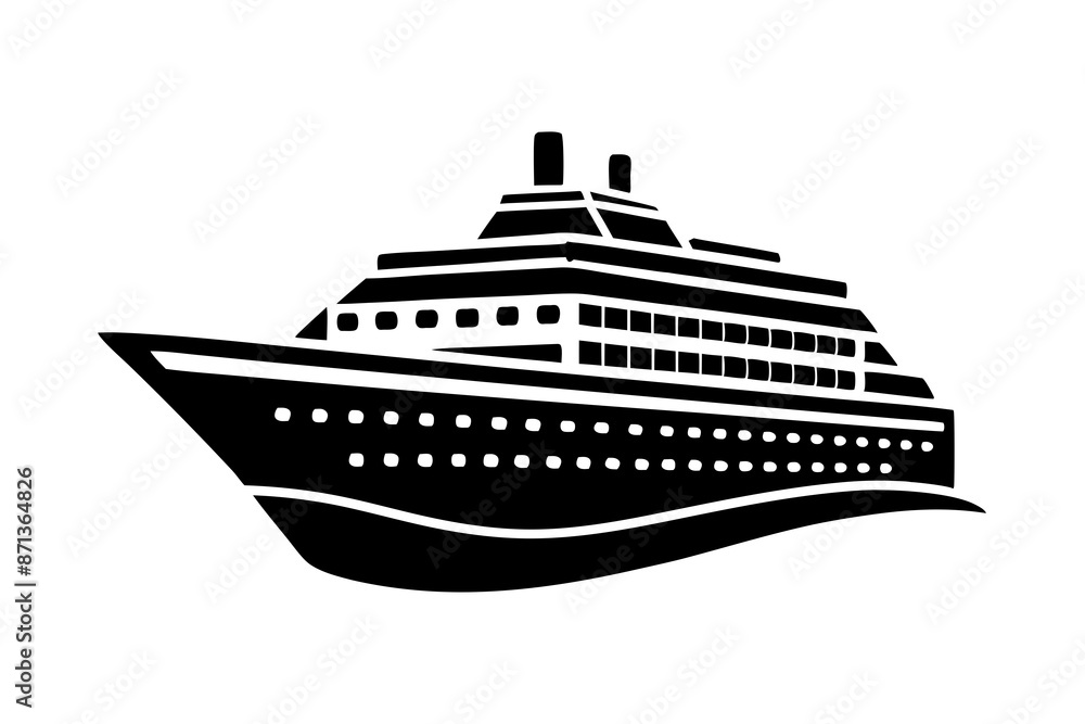 Cruise ship silhouette vector illustration Cruise ship silhouette vector illustration