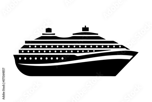 Cruise ship silhouette vector illustration