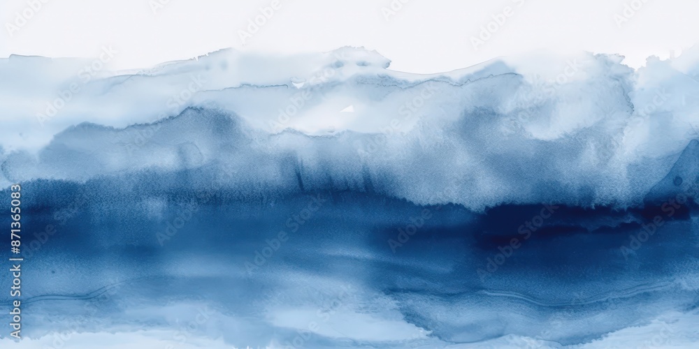 Obraz premium Abstract Watercolor Sky Landscape in Blue Shades
