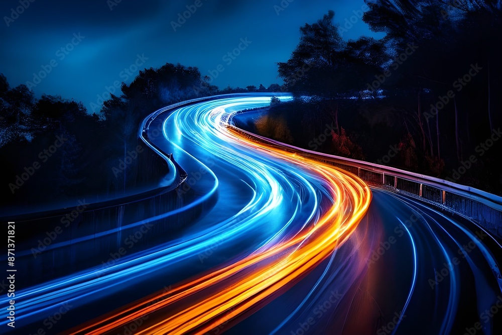 Movement of speed light of vehicles crossing the highway. Movement of speed light of vehicles crossing the highway.