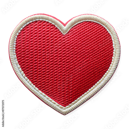 heart embroidered patch badge on transparent background photo