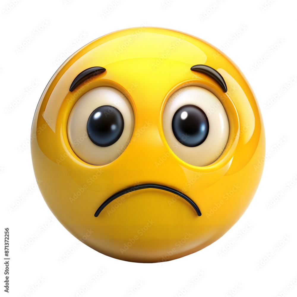 Fototapeta premium sad apologizing emoticon on transparent background