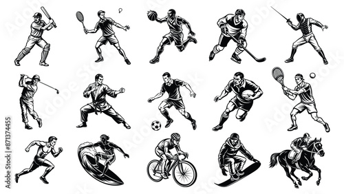 Sports Icons Pack. handrawn sport illustration vector collection set