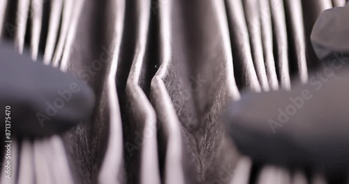 old dirty air filter, long-used blackened filter for dirt filtration