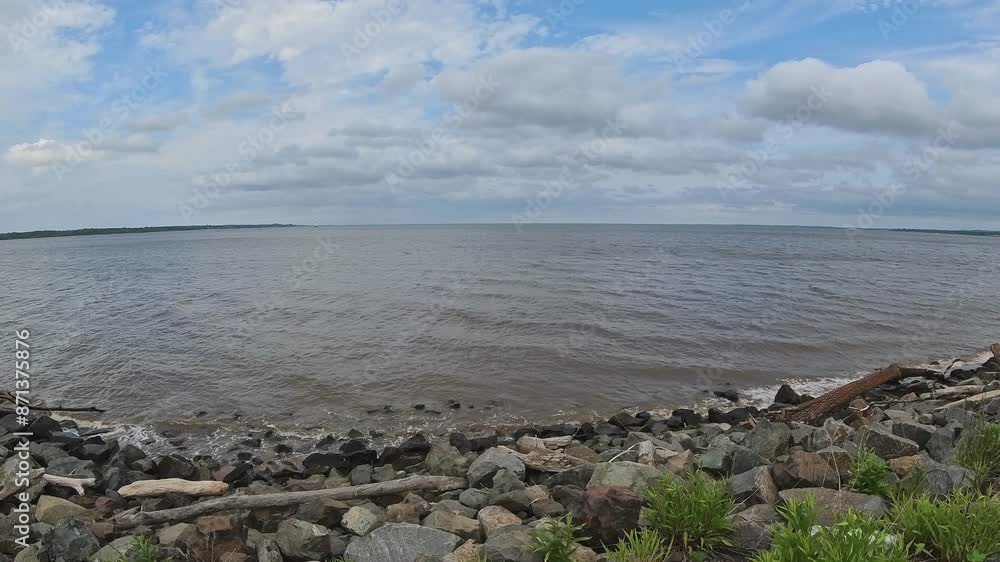View of Raritan Bay from a rock shoreline View of Raritan Bay from a rock shoreline