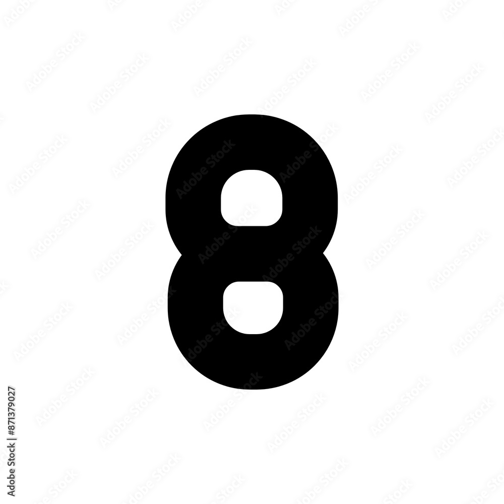 8 icon in black, outline style and transparent background 8 icon in black, outline style and transparent background