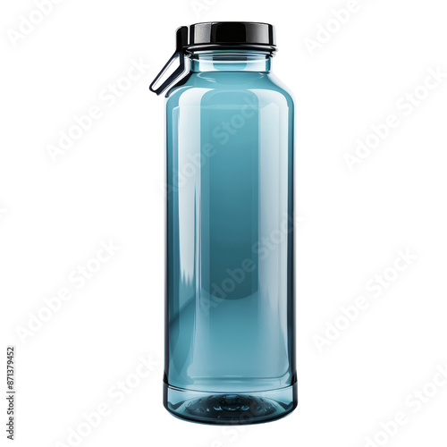 Blue Water Bottle With Black Lid photo