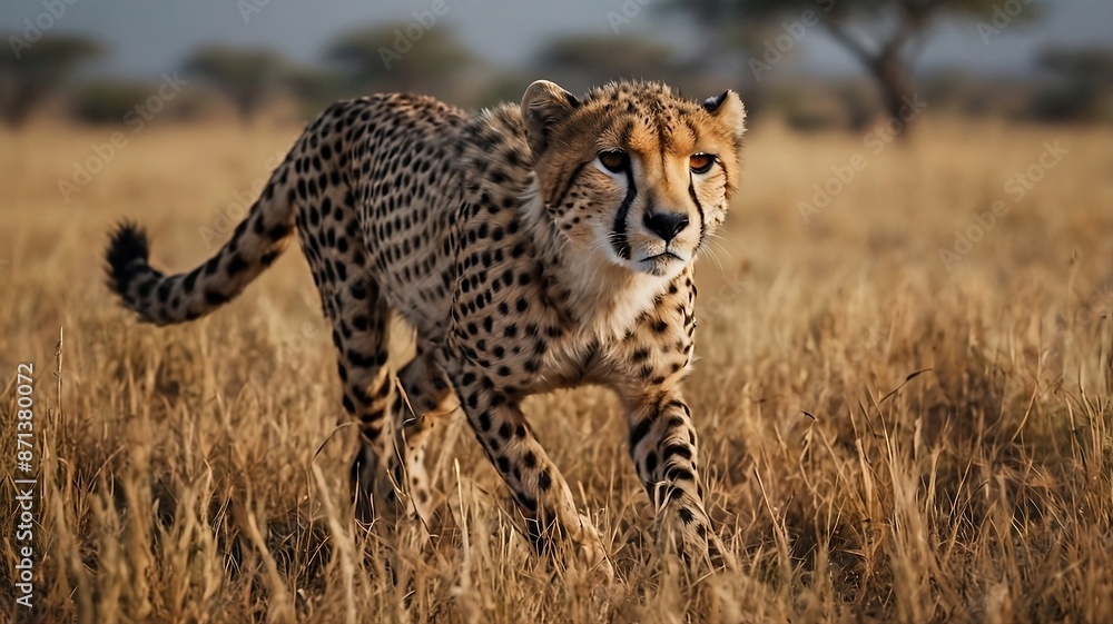 Naklejka premium cheetah in the savannah