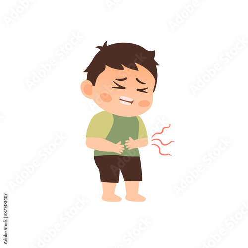 Cute Little Boy Stomachache