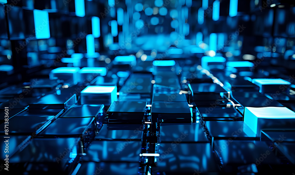 Obraz premium abstract blue background with cubes