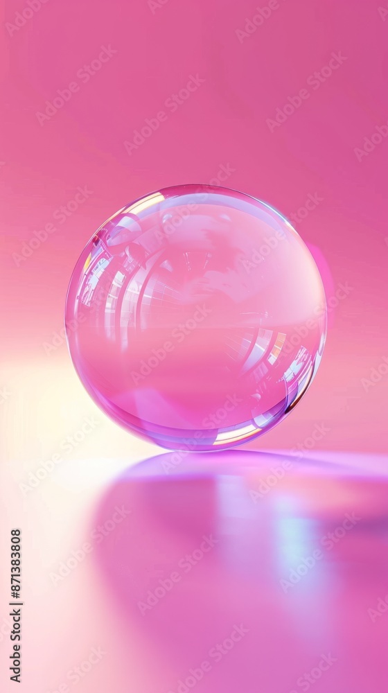 Large, Transparent Bubble on a Pink Background Large, Transparent Bubble on a Pink Background
