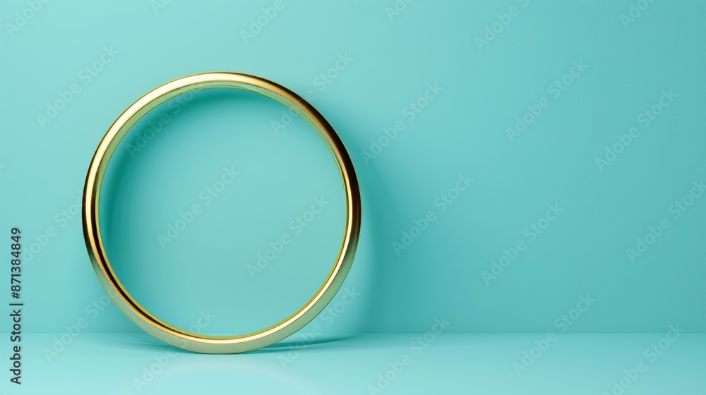 Gold blue circle frame on solid blue background, 3D round border, business product display, logo mockup, isolated, studio lighting, polished showcase Gold blue circle frame on solid blue background, 3D round border, business product display, logo mockup, isolated, studio lighting, polished showcase