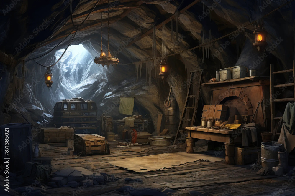 Miner's Cabin in Enchanted Forest of Dreams Fantasy wallpaper Miner's Cabin in Enchanted Forest of Dreams Fantasy wallpaper