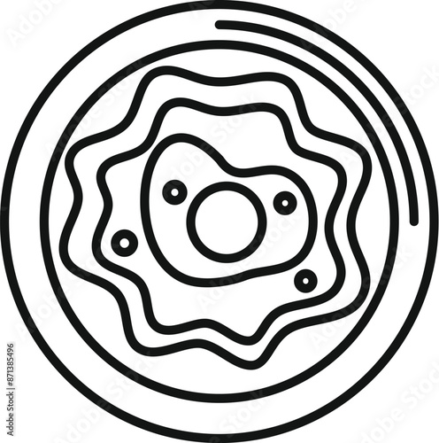 Line art icon of an egg cell depicting the biological structure of a human ovum for the process of fertilization