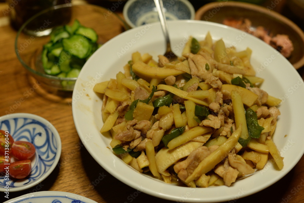 A lot of different dishes arrayed on the dinner table in japan. A lot of different dishes arrayed on the dinner table in japan.