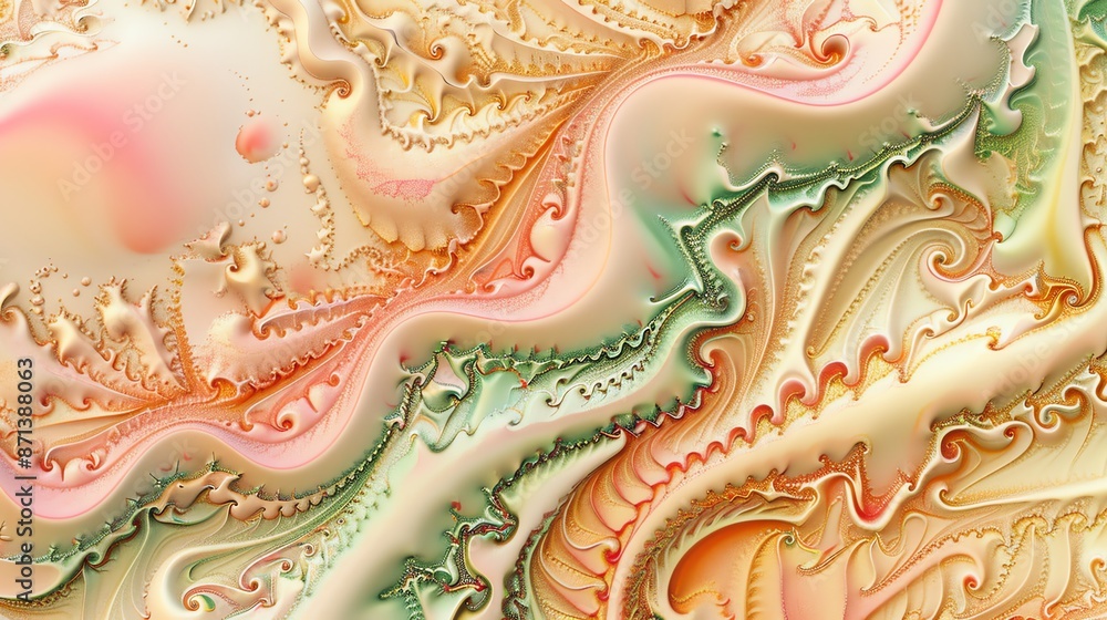 Close-up of a bright pink and green wavy background. Close-up of a bright pink and green wavy background.